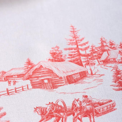 Maison d' Hermine Table Cloth Rectangle Table 100% Cotton 54 x 72 Inches Fall Tablecloth Reusable Everyday Use for Thanksgiving Christmas Decorations Dining Farmhouse Party (Winter Jouy)