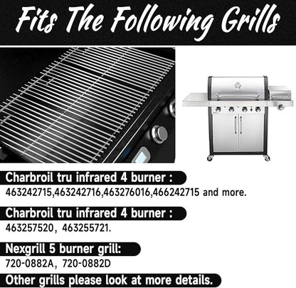 17" Stainless Steel Grill Grates for Charbroil 463242716 Tru Infrared, for Charbroil Commercial 463242715 463276016 463257520 463263924, for Lowe's 606682 Nexgrill 720-0882A BHG 720-0882