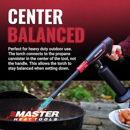 MASTER APPLIANCE VMAX-550 2-in-1 Propane Torch - High Powered Grill Gun & Fire Pit Starter - Self-Igniting Flame for BBQ's, Charcoal, Campfires & Sous Vide - Pro Grade Design, Engineered in USA