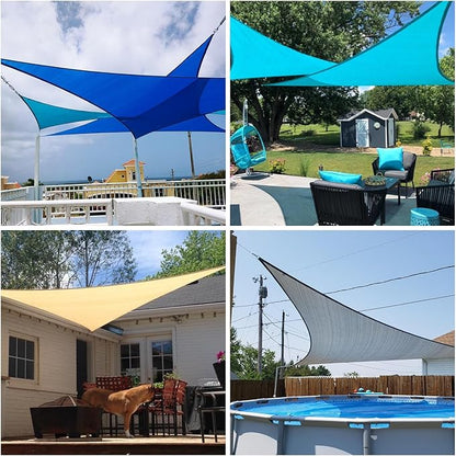 Patio Paradise 3' x 3' x 3' Sun Shade Sail Triangle Canopy Shade Cloth Fabric - Image 2