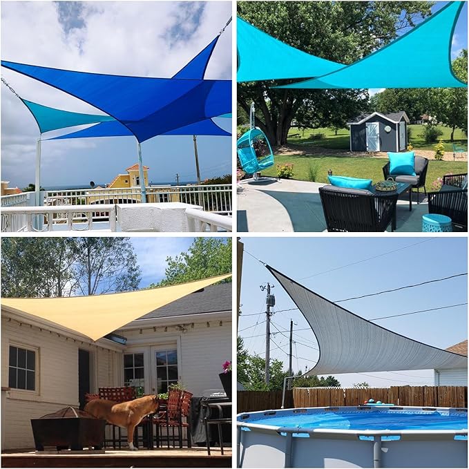 Patio Paradise 24' x 24' x 24' Sun Shade Sail Triangle Canopy Shade Cloth - Image 2