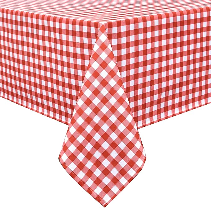 Classic Gingham Buffalo Tablecloth Fabric - Oblong 58x144 Inch Water Proof Checkered Table Cloth for Indoor Outdoor - Table Cover for Birthday, Picnics, BBQs, and Parties