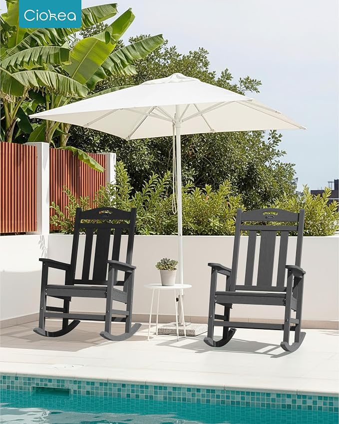 Oversized Outdoor Rocking Chairs Set of 8, 380lbs Heavy-Duty Large Patio Rocker - Image 2