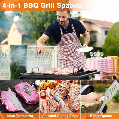 Anpro 21 PCS Grilling Accessories Grill Kit- Grill Set, Grilling Utensil Set, BBQ Accessories, BBQ Kit, BBQ Grill Tools, Grilling Gifts for Father's Day, Smoker, Camping, Kitchen