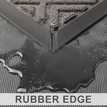 LEKEEPGO Large Front Door Mat Outside Entrance 31.5"x47", Drainage Welcome Matt Outside, Absorbent Doormat, Non Slip Rubber Mats, Dirt Resist Door Mats for Front Door, Patio, Home Entrance, Grey