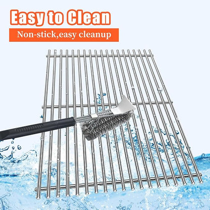 Stainless Steel Grill Flavorizer Bar Heat Plates with 2 Pack Grates BBQ Gas Grill Replacement Parts for Weber Genesis II 300 Series Genesis II E-310 E-315 E-330 E-335 S-310 S-335 Gas Grill