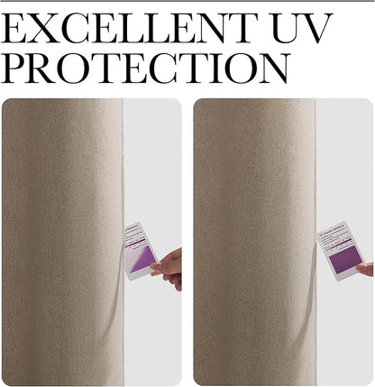 NICETOWN Outdoor Curtains for Patio Waterproof, Thermal Insulated Linen Textured 100% Blackout Outside Drapes for Gazebo, Privacy Sun Shades for Indoor, Bathroom, W52 x L84 Inch, Taupe, 2 Panels