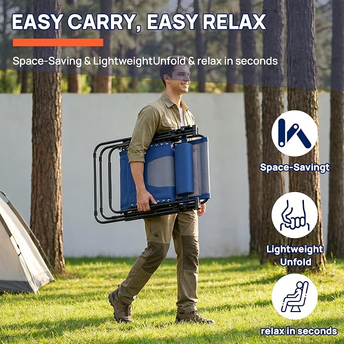 Alpen Zero Gravity Chair, Portable Padded Patio Chairs - Image 6