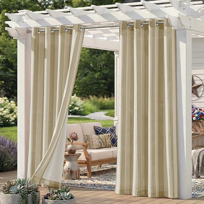 2 Panels Outdoor Stripe Curtains by Sunshelf