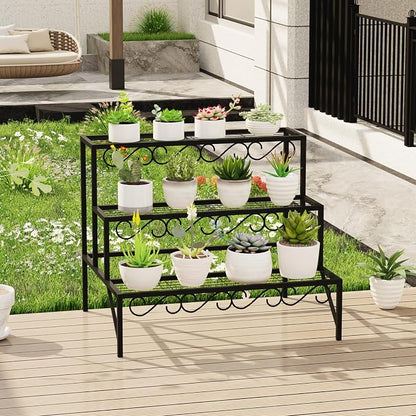 3-Tier Metal Plant Stand, Heavy Duty Flower Pot Display Rack | Heavy-duty metal - Image 5