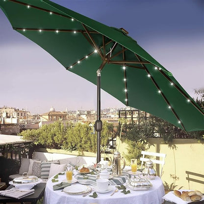 9 ft Solar Umbrella, 32 LED Lighted Patio Umbrella, Table Market Umbrella - Image 7