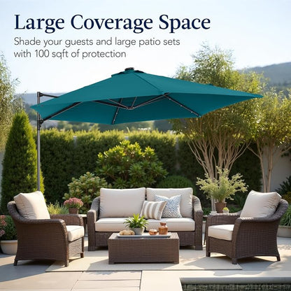 Best Choice Products 10ft Solar LED Offset Cantilever Hanging Market Patio - Image 5