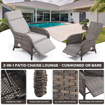 Versatile Outdoor Recliner Chair Set of 3 - Image 6