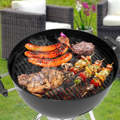 only fire Gourmet BBQ System Sear Grate Replacement for Weber 8834, Porcelain-Enameled Cast-Iron Cooking Grid for 22 1/2 inch Weber Charcoal Grills