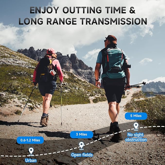 Walkie Talkies for Adult Long Range, 6 Pack Rechargeable 2 Way Radios, LED Flashlight Hiking Accessories Camping Gear Gifts for Kids Family Emergency