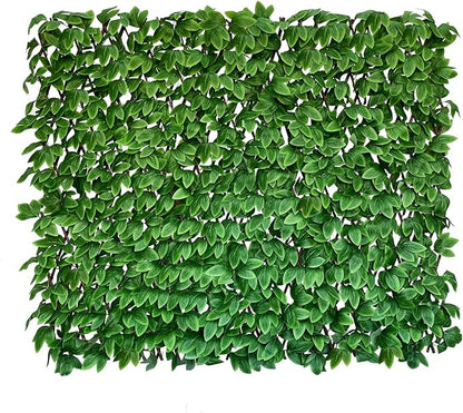 Expandable Fence Privacy Screen for Balcony Patio Outdoor,Decorative Faux Ivy Fencing Panel,Artificial Hedges (Single Sided Leaves) (2, Peony Leaf)