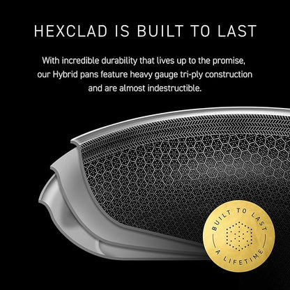 HexClad Hybrid Nonstick 12-Inch Wok, Stay-Cool Handle, Dishwasher-Friendly, Oven-Safe Up to 900°F, Induction Ready, Compatible with All Cooktops