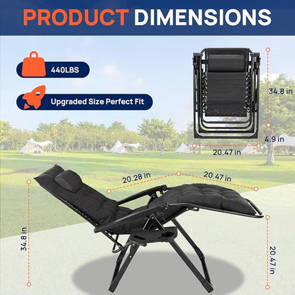 Alpen Oversized Zero Gravity Chair, Portable Patio Lounge Recliner, Removable - Image 2