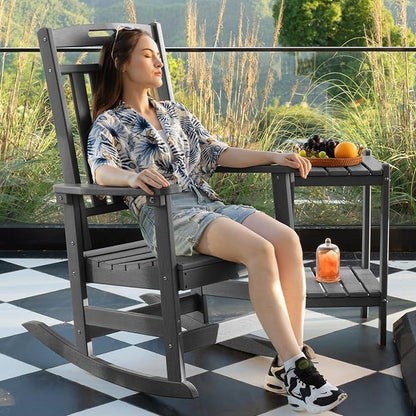 Oversized HDPE Outdoor Rocking Chair, All-Weather Resistant, Extra Large & - Image 2