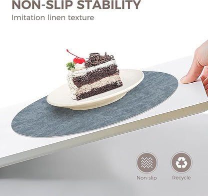 13" Round Placemats Set of 6, NCUE Dual-Sided Faux Leather Heat Resistant Table Mats, Waterproof Oilproof Washable Protective Table Placemats with Coaster, Wipeable Vinyl for Indoor & Outdoor Use