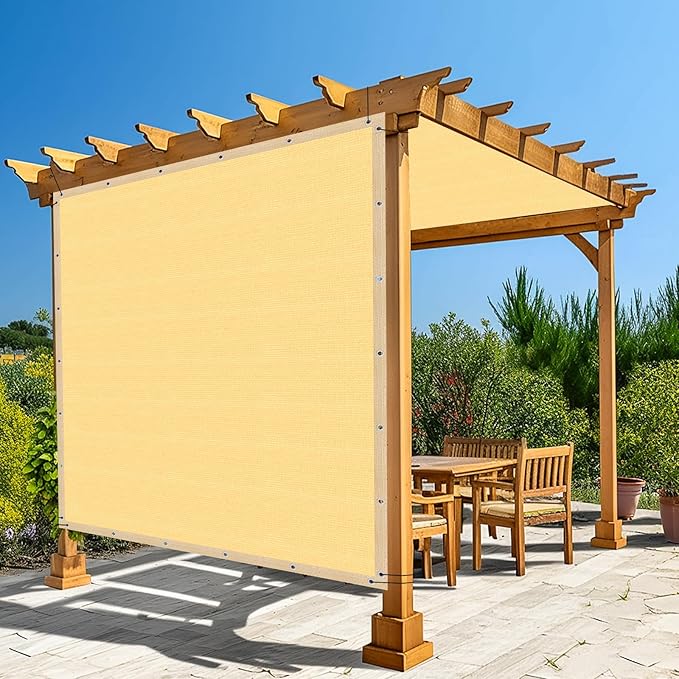 Amagenix 90% Shade Fabric 6'X 12' Sand Sun Shade Cloth by Amagenix