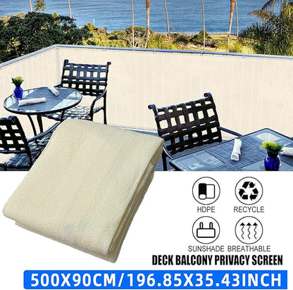 3'x16.4'Balcony Privacy Screen Cover Fence Cover UV Protection Weatherproof Windscreen Heavy Duty for Patio, Backyard,Beige