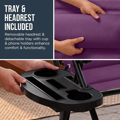 Best Choice Products Oversized Padded Zero Gravity Chair w/Canopy Headrest Cup - Image 9