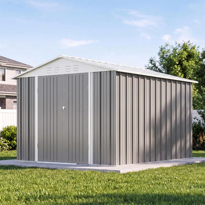 Devoko 8x10 FT Outdoor Storage Shed, Metal Tool Shed by DEVOKO