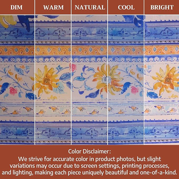 Maison d'Hermine Table Cloth Round Table 100% Cotton Tablecloth for Dining Room, Farmhouse, Home, Hotel, Parties & Wedding - Ideal for Easter Decorations Spring & Summer (Girassol, 69" Round)