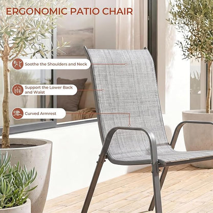 TLSUNNY Patio Chair, Outdoor Stackable Textilene Chairs Set of 4, - Image 4