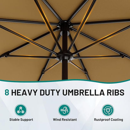 9 FT Patio Umbrella for Outdoor, Outdoor Table Umbrella - Image 3