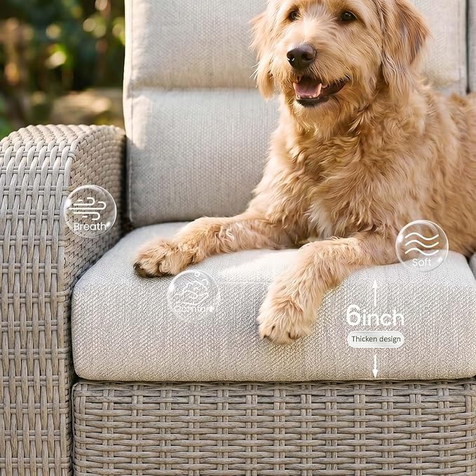 Oversized Wicker Outdoor Swivel Glider Recliner - Image 4