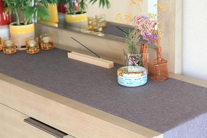 Grey Table Runner 60 inch, Gray Dresser Cover, Waterproof Coffee Table Runner, Outdoor Long Dining Table Runners, Decor for Fiesta, Dinner Parties, Wedding, Thanksgiving, Halloween, Christmas