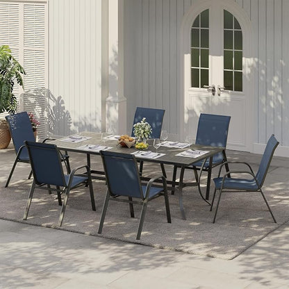 Patio Chairs Set of 4, Stackable Chairs - Image 2