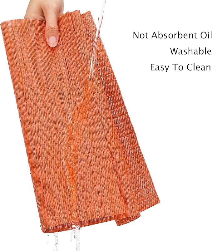 Myir JUN Table Runner, Vinyl Table Runner Indoor Arbitrarily Cropped Runner for Table Heatproof for Home Party (Orange, 15 x 94 inch)