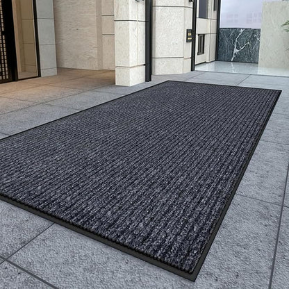 Kuyal Front Door Mat, 2'x6' Indoor Outdoor Entrance Mat, Commercial Floor Mats Inside Outside Entrance, Heavy Duty Durable Welcome Mats, Rubber Backing Non Slip Outdoor Mats for Entryway,Dark Gray