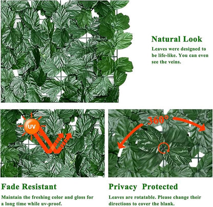 iCover 59 * 157in Artificial Ivy Privacy Fence Screen,Green Maple Leaf Strengthened Joint Prevent Leaves Falling Off, Faux Hedge Panels Greenery Vines, Decorative Fences for Outdoor, Garden