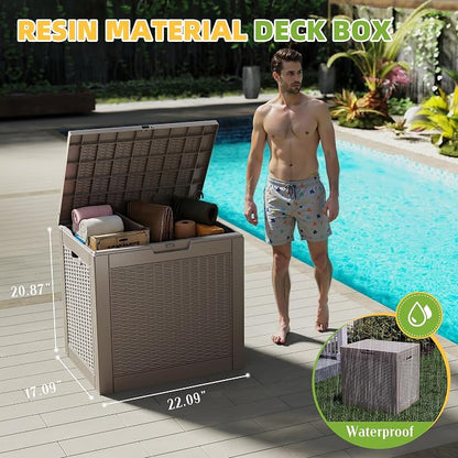 31 Gallon Outdoor Storage Box Weather Resistant UV Protection Waterproof Resin - Image 3