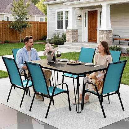 JEAREY Patio Dining Chairs Set of 6, Outdoor Stackable Dining Furniture Set - Image 6