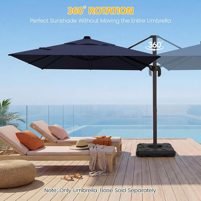 10x10 FT Patio Cantilever Umbrella, Rectangular Heavy Duty Offset Umbrella - Image 4