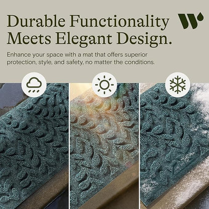 Bungalow Flooring Waterhog Stair Treads (Set of 4) – 8 1/2 x 30 Inches, Durable, Water-Trapping, Indoor/Outdoor Floor Covering, Boxwood Collection – Made in USA, Bluestone