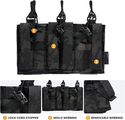 EXCELLENT ELITE SPANKER Tactical Open-Top Single/Double/Triple Molle Mag Pouch for Pistol Mag Pouch Tactical Bag Accessories Holder