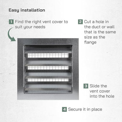 Vent Systems 9" x 9" Inch Galvanized Steel Industrial Gable Vent - Heavy-Duty Louvered Air Intake Exhaust Vent Cover – Outdoor Wall Vent HVAC Grille - Air Return Grille for House Wall Crawl Space