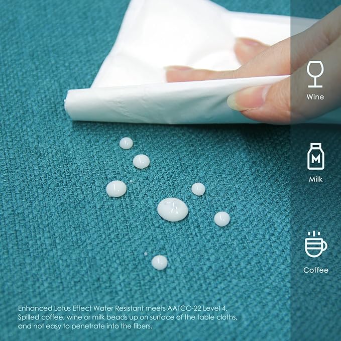 BALCONY & FALCON Rectangle Tablecloth Washable Wrinkle Resistant and Water Proof Table Cloth Decorative Linen Fabric Tablecloths for Dining Parties Kitchen Wedding and Outdoor Use (Lake Blue, 55x70)