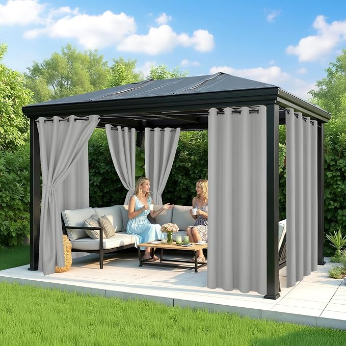 Patio Curtains Outdoor Waterproof, Privacy Drapes | Weatherproof & Sun Blocking - Image 4