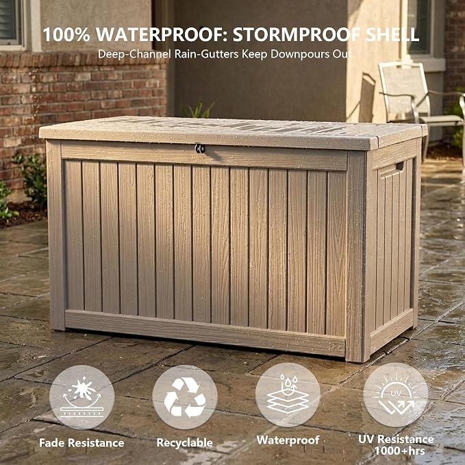 Outdoor Storage Box, 270 Gallon Waterproof Deck Box, Super-Sized Gas-Spring - Image 5