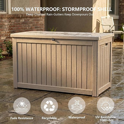 Outdoor Storage Box, 270 Gallon Waterproof Deck Box, Super-Sized Gas-Spring - Image 5