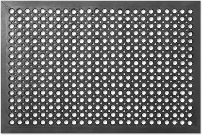 GRIDMANN Rubber Floor Mat, 24" x 36" Anti-Fatigue Drainage Mat, Non-Slip and Grease Resistant for Restaurants, Commercial Kitchens, Bar Floors, Black