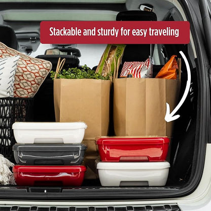 Fancy Panz - Charcoal Classic Aluminum Foil Pan Carrier with Lid - Elevated Food Serving Tray - Portable Casserole Carrier with Lid - Made in The USA Hosting Essentials