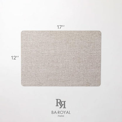 Faux Leather Placemats Set of 6 Vinyl Washable Wipeable Table Mats for Kitchen Dining Table Heat Resistant Waterproof Modern Indoor/Outdoor Placemats Non-Slip Easy Clean Place Mats (Mix Gray)